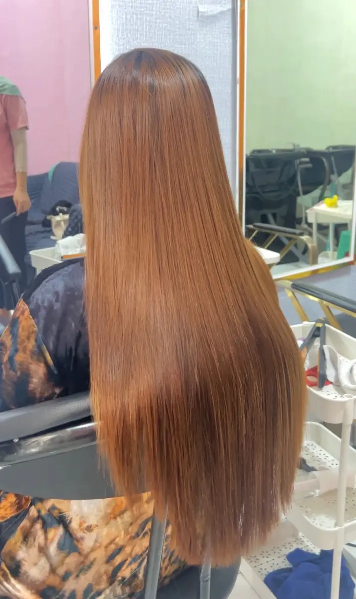 Hasil smoothing keratin di RR Hair Care